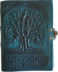 5" x 6 1/2" Blue Tree leather w/ latch