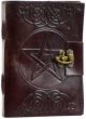 Pentagram leather blank book w/ latch    5" x 7"