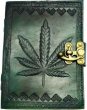 5" x 7" green Leaf leather w/ latch