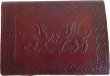 5" x 7" Battling Griffins leather w/ latch