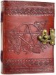 Pentagram leather blank book w/ latch