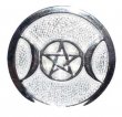 Silver Plated Triple Moon altar tile 3 1/2"