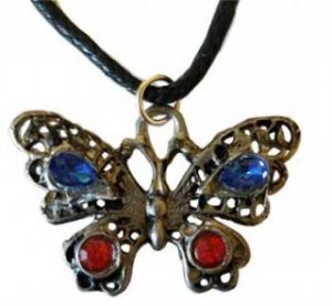 Butterfly Red & Blue amulet