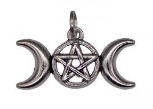 Triple Moon Pentagram amulet