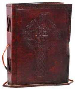 Celtic Cross leather blank book w/ cord