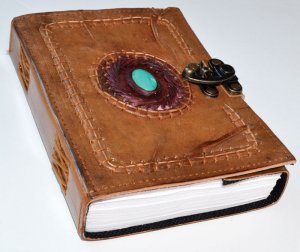 Leather embossed  w/ latch