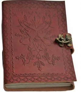 Greenman leather blank book w/ latch  5" x 7"