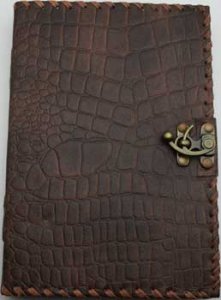 Brown Python leather w/ latch