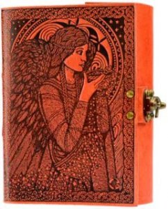 Angels leather blank book w/ latch