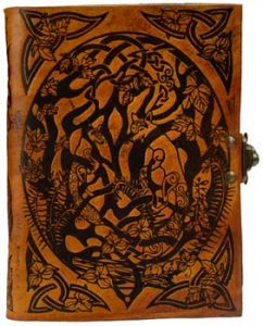 Fox leather blank book w/ latch