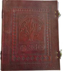 10" x 13" Sacred Oak Tree leather blank book w/ latch