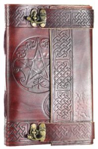 Pentagram leather blank book w/ latch