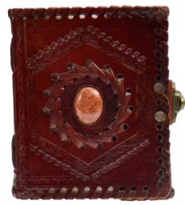 4" x 5" Stone Embossed leather blank book w/ latch