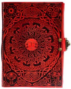 Sun and Moon leather blank book W/ latch