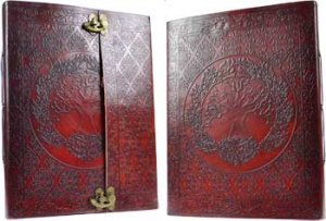 Tree leather blank book w/ latch