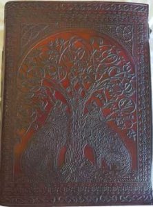 Double Wolves leather blank book w/ latch