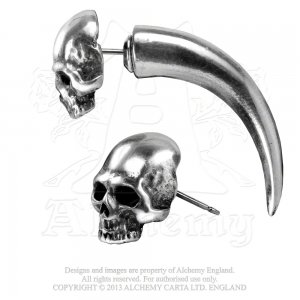 Tomb Skull Horn Earring