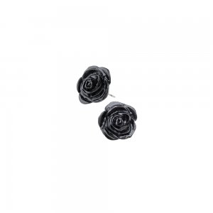 Black Rose Stud Earrings