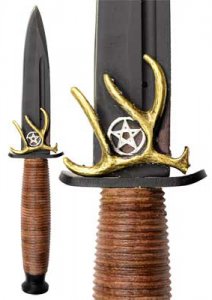 Deer Pentagram  Antler athame 9 1/2"