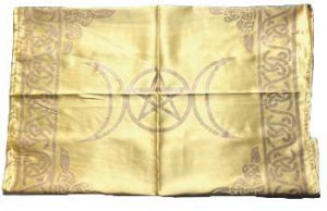 Gold Triple Moon altar cloth