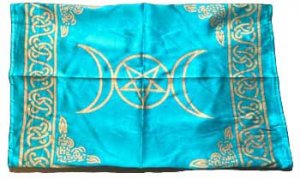 Turquoise Triple Moon altar cloth