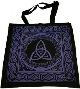 Triquetra purple/black tote bag   18" x 18"